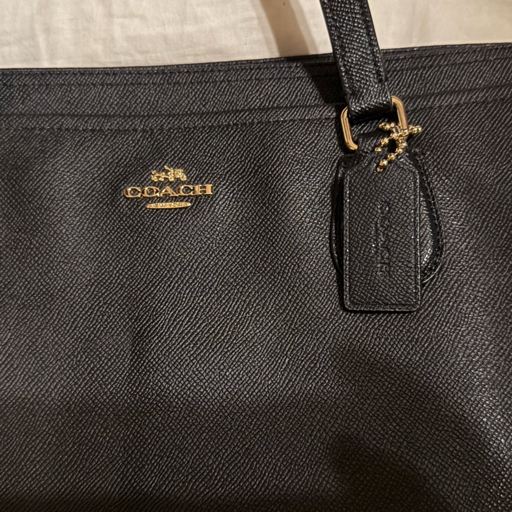 Coach Black Textured Leather Baby Bag